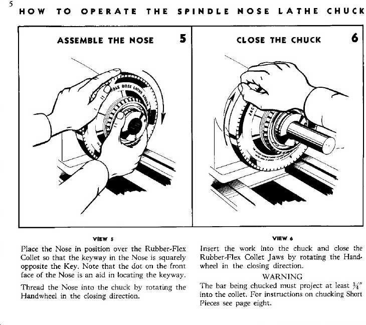 Jacobs Spindle Nose Lathe Collet Chuck - Operation and Care Manual