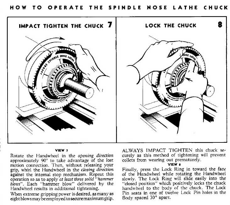 Jacobs Spindle Nose Lathe Collet Chuck - Operation and Care Manual