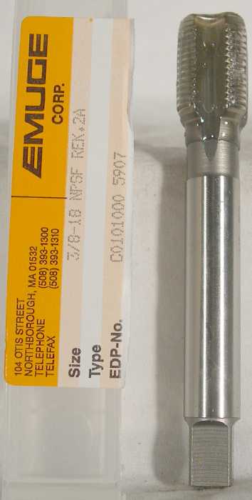 lot of 1 emuge 0 375 18 npsf hss straight pipe tap   new in box