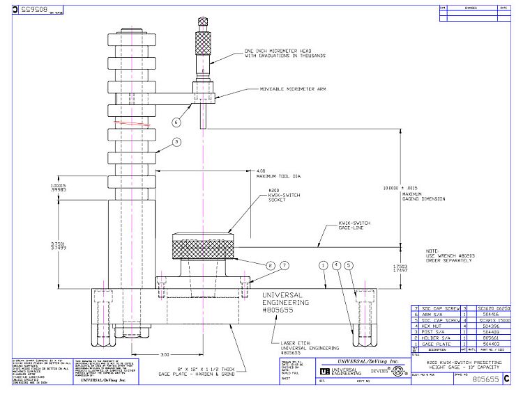 Presetting Height Gage for Kwik-Switch 200 holders - Picture 1