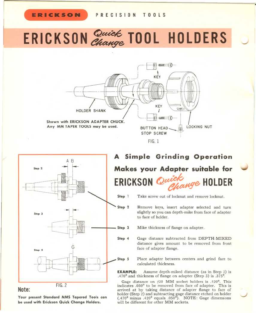  Erickson Quick-Change Flange Grinding Procedure catalog info