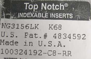 5 Kennametal Top Notch Carbide Inserts, NG3156LK - Picture 5
