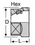 Hex ER Collet Chuck Lock Nut drawing