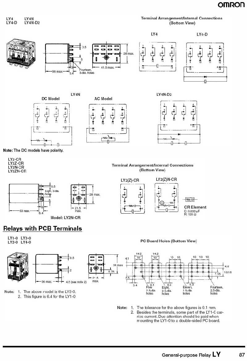 Omron LY2 Relay - Specs