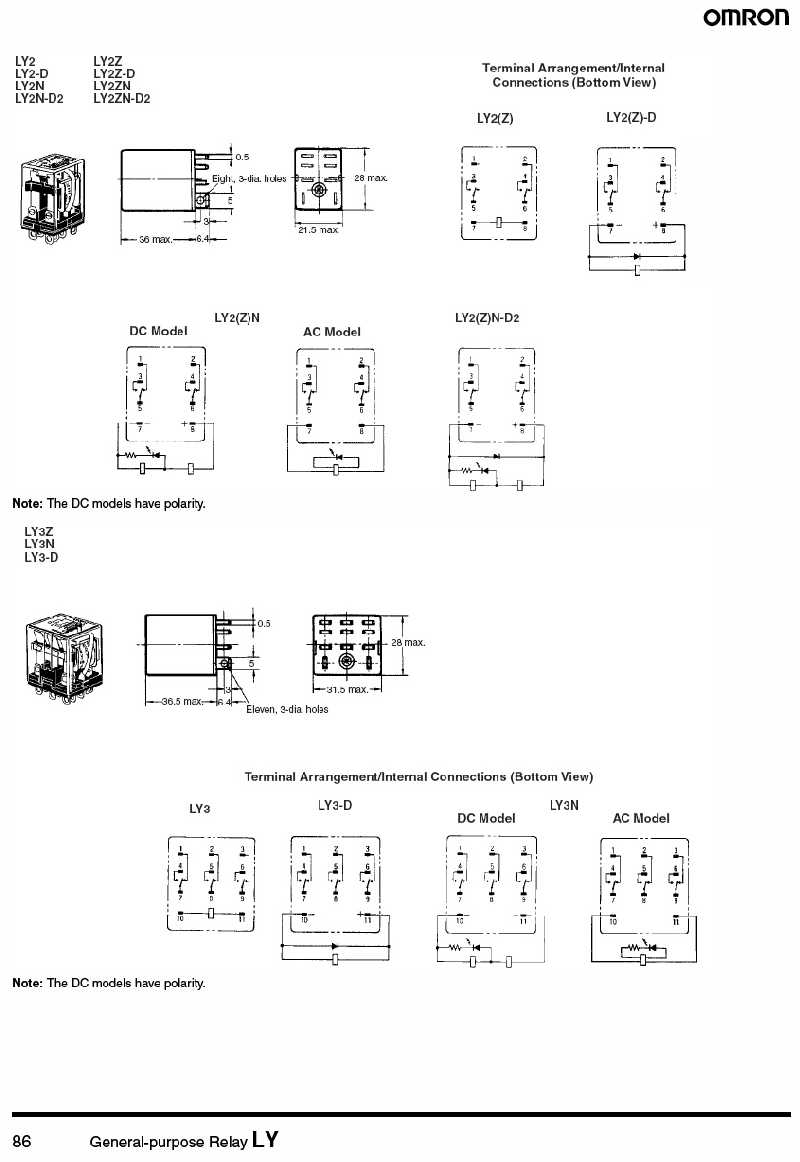 Omron LY2 Relay - Specs