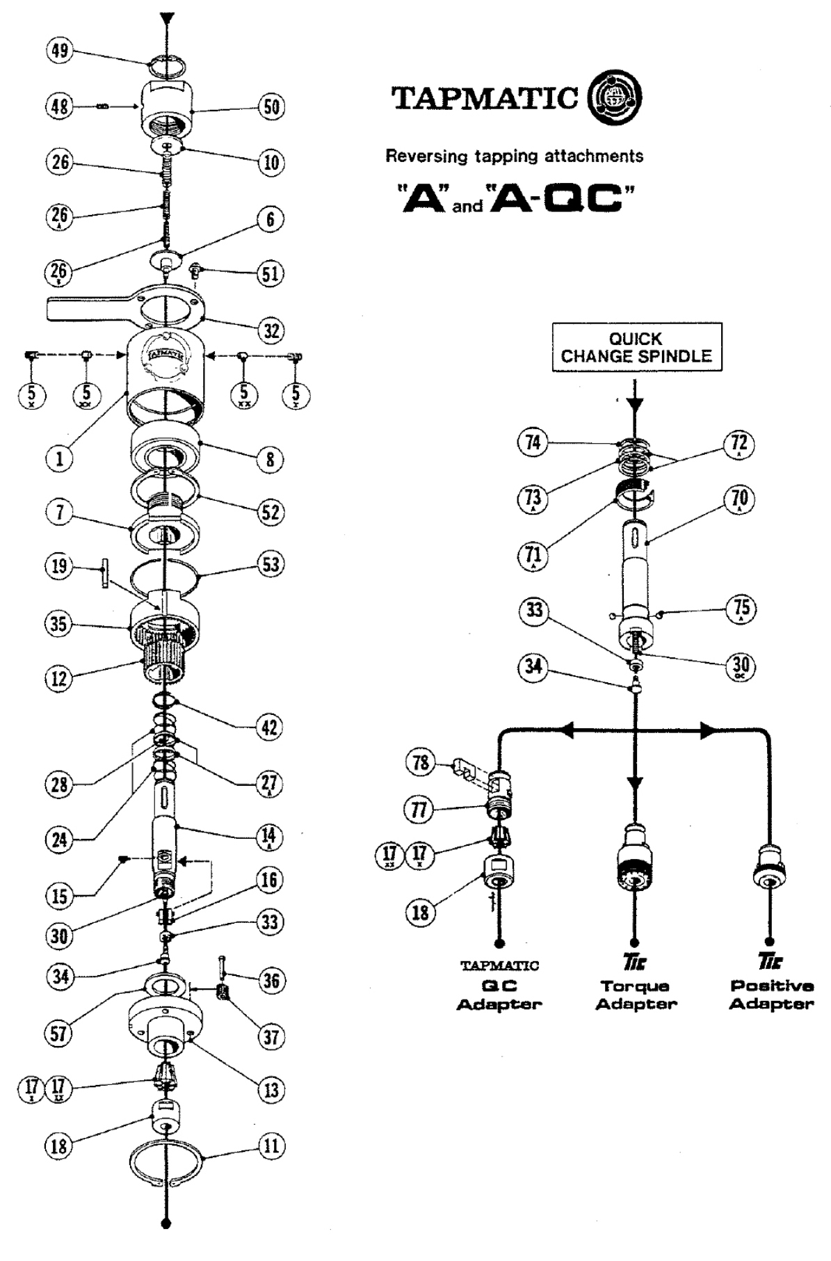 Tapmatic A3, A5, A7 Tapping Head Manufacturer Info.